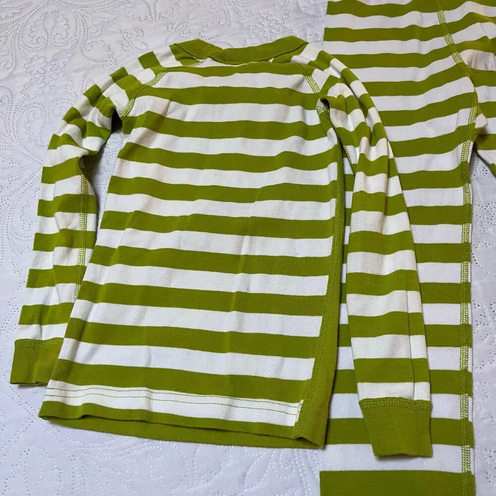 Hanna Andersson Grinch Striped PJ Set Size 5